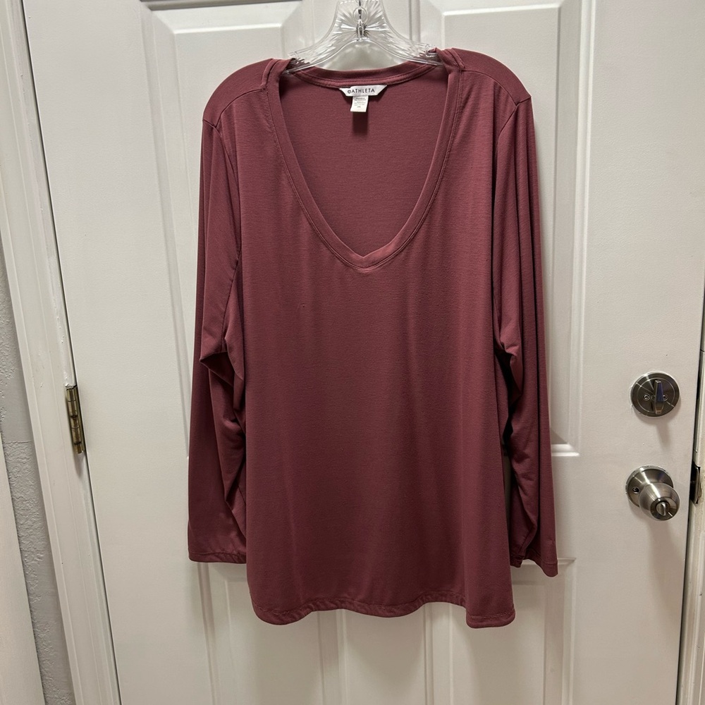 Athleta Long Sleeve T-Shirt Dusty Rose 3X